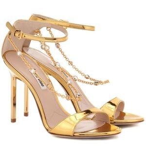 MIU MIU GOLD HEELS